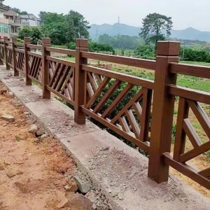 水泥仿木护栏河道天桥景区公园防护隔离防撞钢筋混凝土仿树藤栏杆